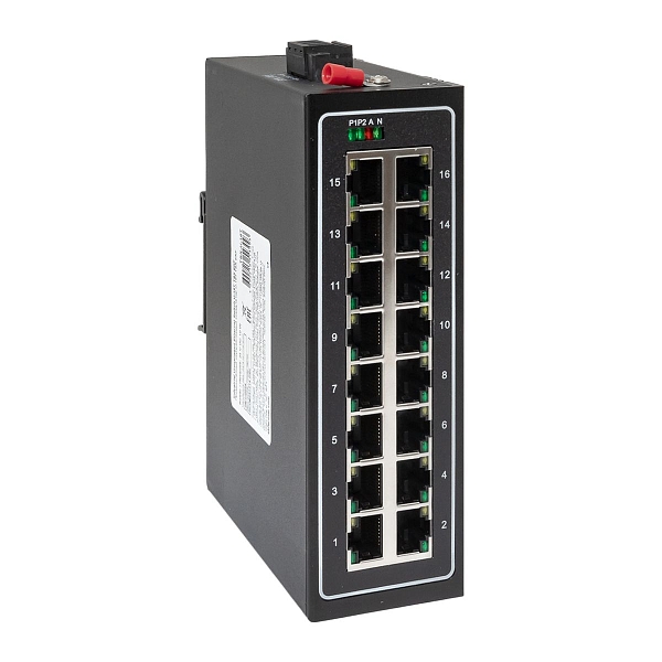 Промышленный неуправляемый коммутатор U-16T, 16 портов 10/100Base-T(X) RJ45, монтаж на динрейку TSX