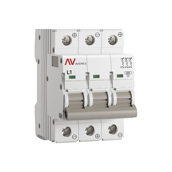 Выключатель автоматический AV-6 DC 3P 1A (L) 6kA EKF AVERES…