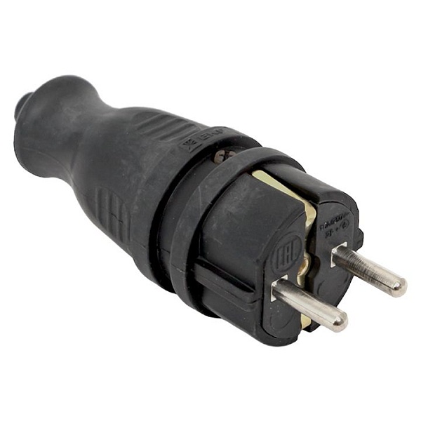 Вилка прямая каучуковая 230В 2P+PE 16A IP44 EKF PRO RPS-011…