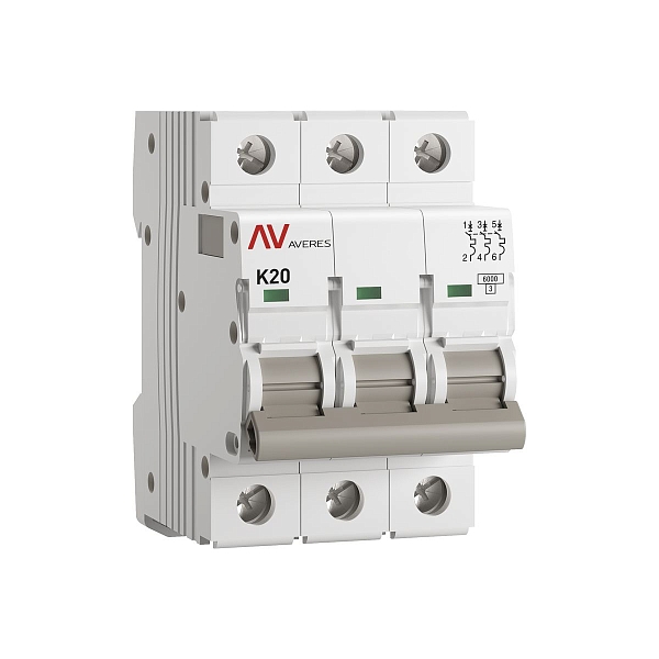 Выключатель автоматический AV-6 3P 20A (K) 6kA EKF AVERES m…