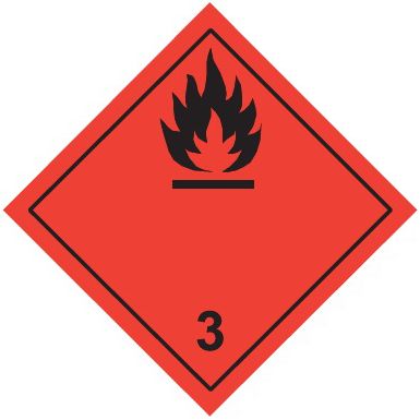 Знак наклейка для маркировки опасных грузов "Кл.3" (250x250…