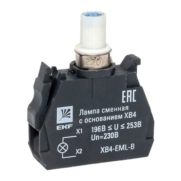 Лампа сменная c основанием XB4 синяя 230В EKF PROxima XB4-EML-B