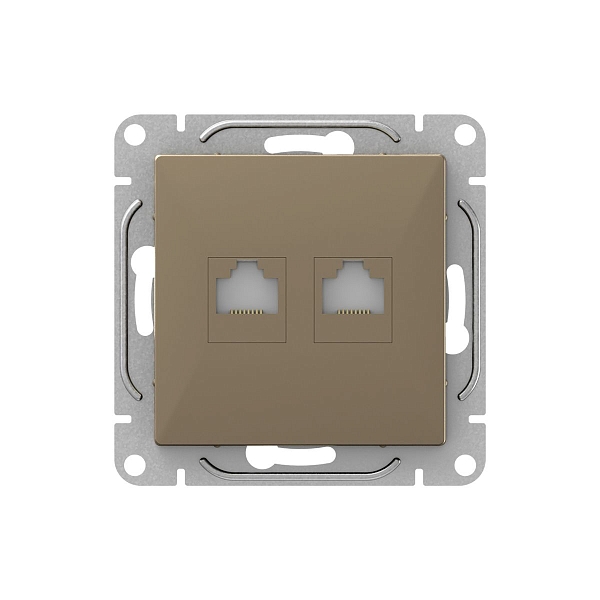Механизм розетки RJ45 - 2шт, (cat6), шампань Эпика
