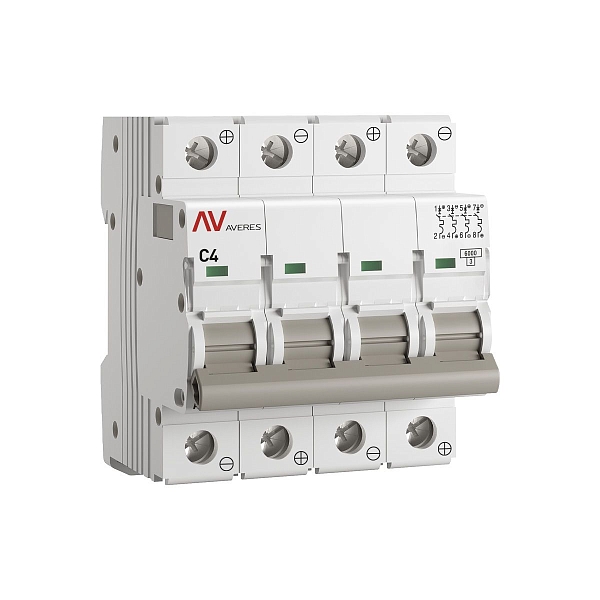 Выключатель автоматический AV-6 DC 4P 4A (C) 6kA EKF AVERES…
