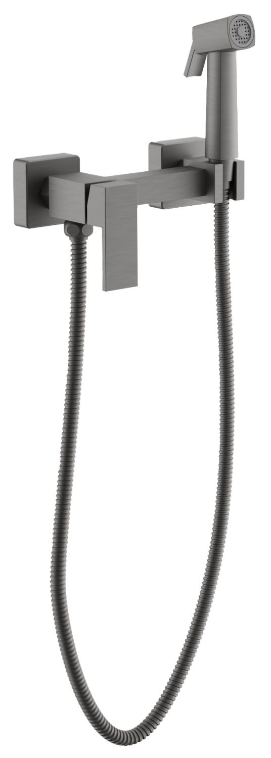 Смеситель BELZ с гигиенической лейкой оружейная сталь (B55806-3)