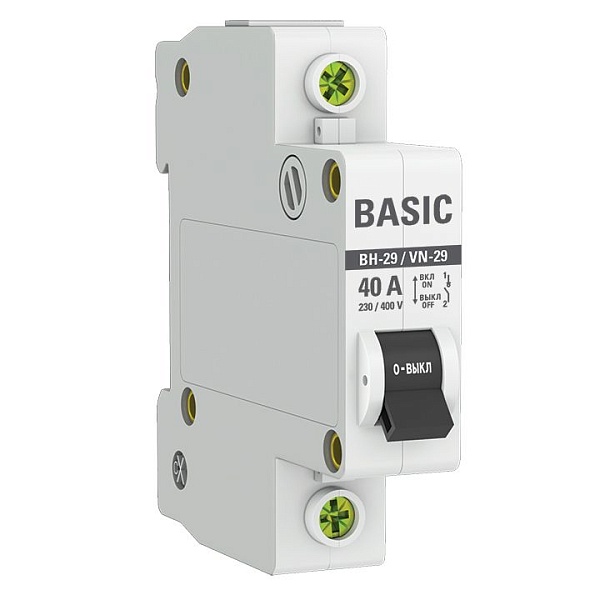 Выключатель нагрузки ВН-29 1P 40А BASIC SL29-1-40-bas