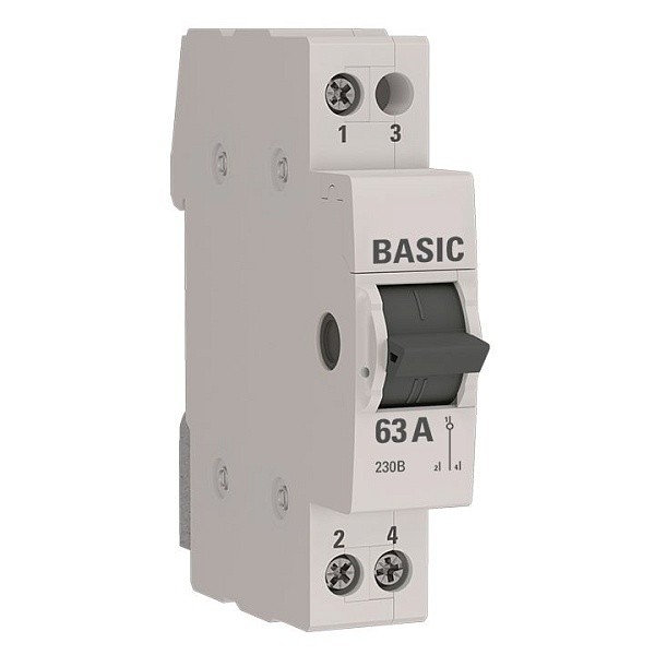 Трехпозиционный переключатель 1P 63А Basic tps-1-63