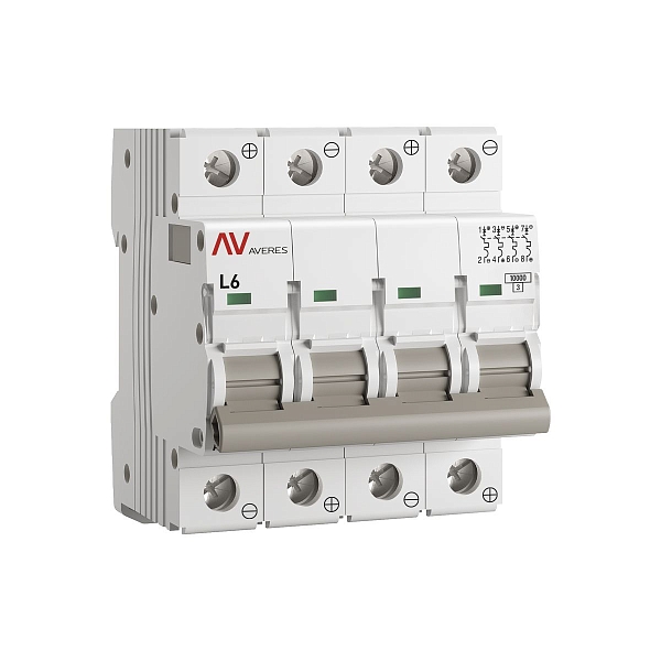 Выключатель автоматический AV-10 DC 4P 6A (L) 10kA EKF AVER…