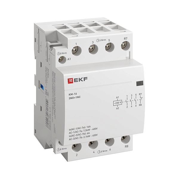 Контактор модульный КМ 16А 3NO+1NC 230В АС (3 мод.) PROXIMA