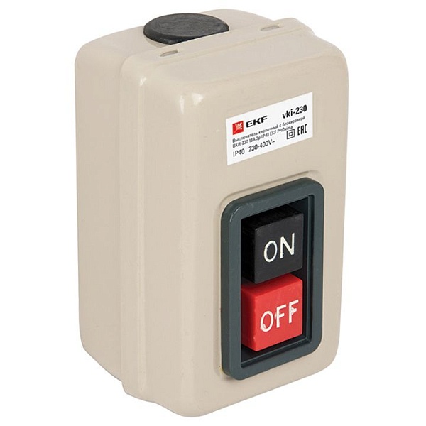 Выключатель кнопочный с блокировкой ВКИ-230 16А 3P IP40 EKF PROxima vki-230