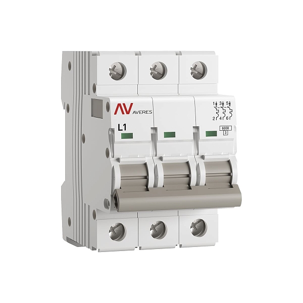 Выключатель автоматический AV-6 3P 1A (L) 6kA EKF AVERES mc…