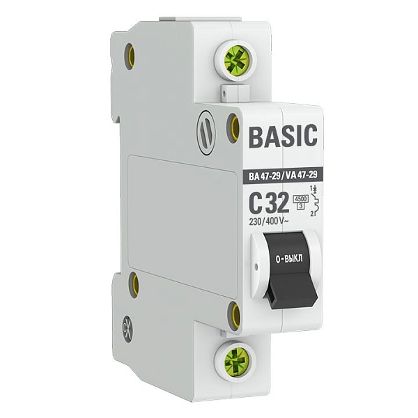 Автоматический выключатель ВА 47-29 1P 32А (C) 4,5кА BASIC …