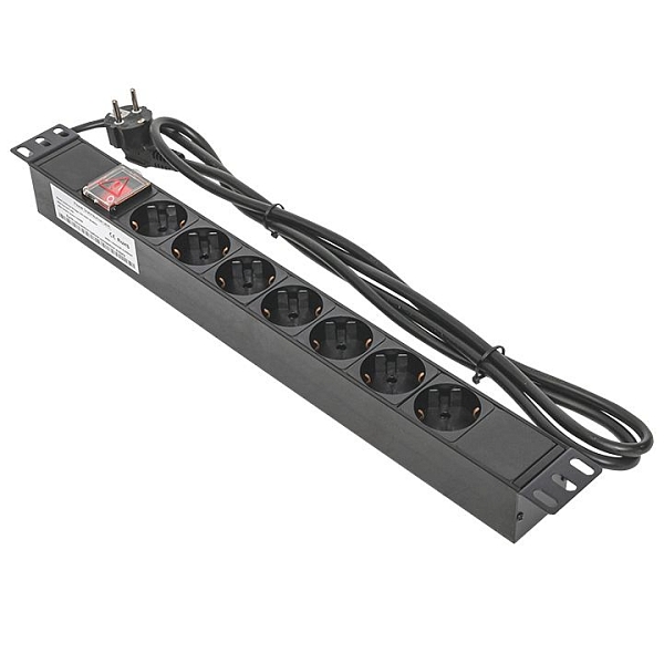 Блок розеток PDU TERACOM 19" 1U 16А/250В 7 розеток Schuko с…
