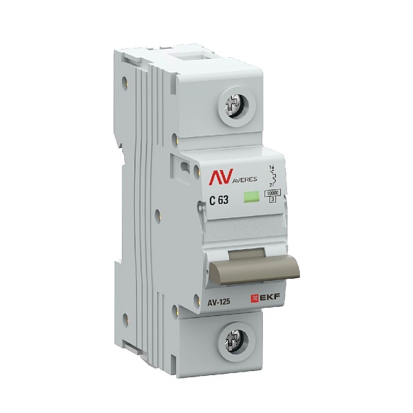 Выключатель автоматический AV-125 1P 63A (D) 10kA EKF AVERE…