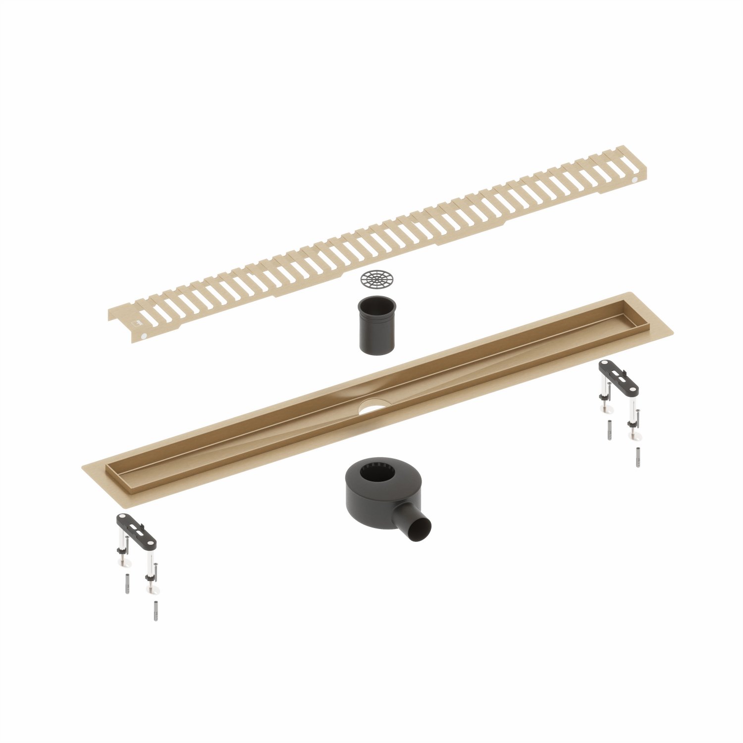 Душевой лоток TIMO Drain System 900 с вставкой "lines", Золото матовое (DS230109/17)