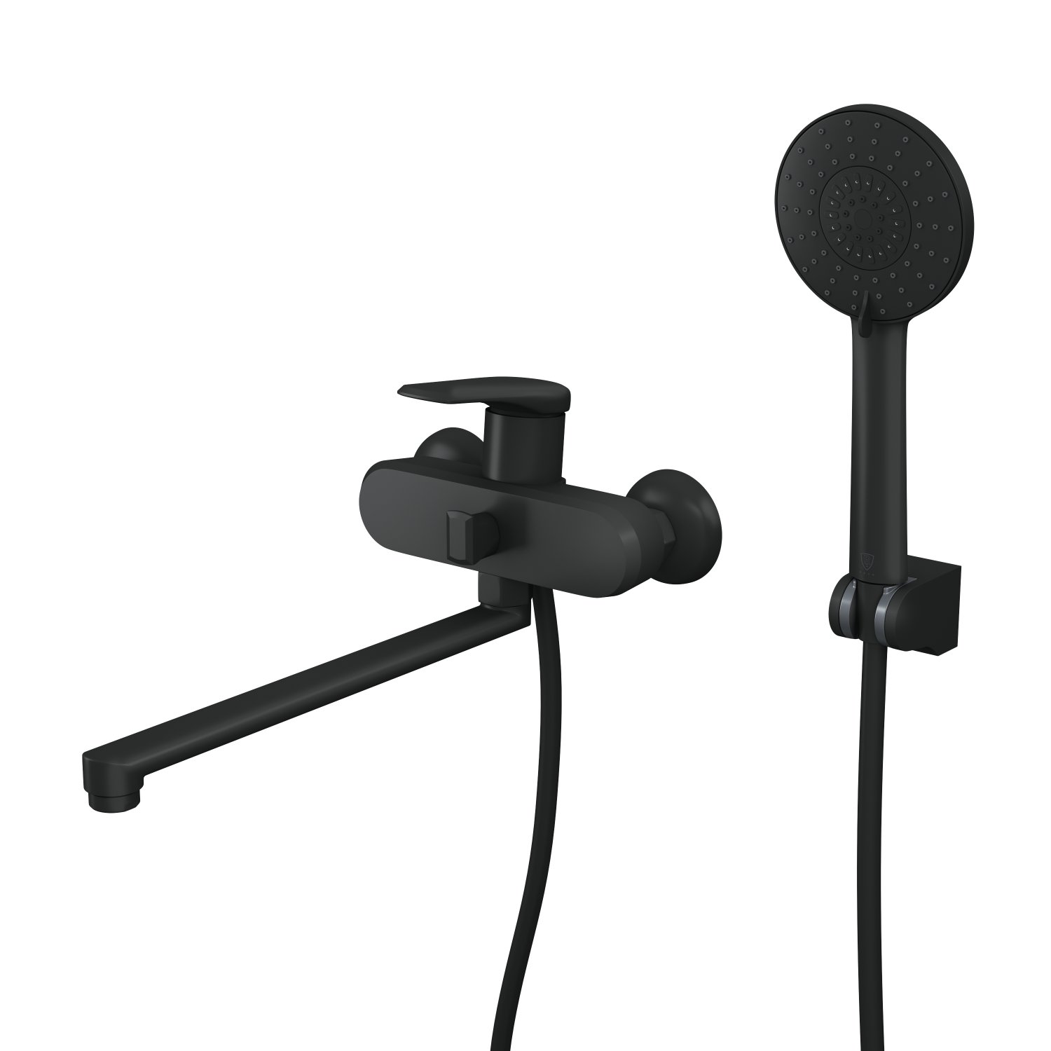 Смеситель для ванны с длинным поворотным изливом RUSH Невис (Nevis) (NE1735-51Black)