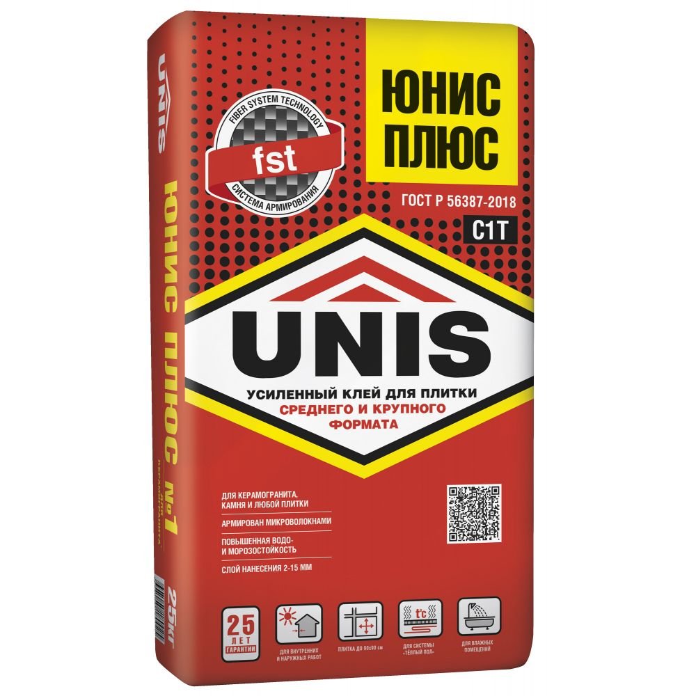 Клей для плитки Юнис (Unis) Плюс усилен…