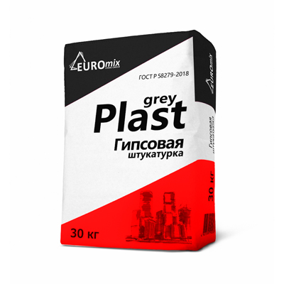 Штукатурка гипсовая Euromix (Евромикс) Grey Plast 30 кг