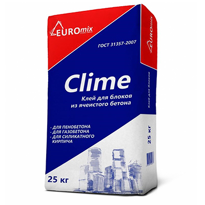 Клей для блоков из ячеистого бетона Euromix (Евромикс) Clim…