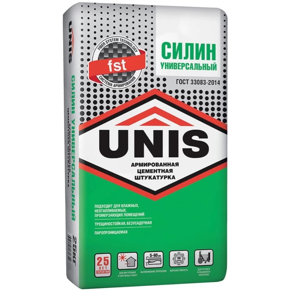 Штукатурка цементная Юнис (Unis) Силин универсальный армиро…