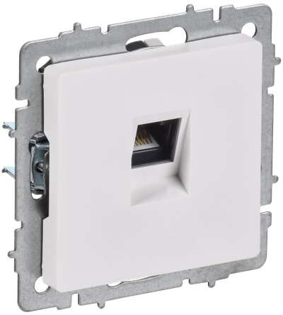 BRITE Розетка компьютерная RJ45 кат.5E РК10-БрАБ арктический белый IEK