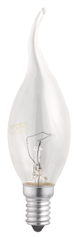 Лампа накаливания ЛОН 60Вт E14 220В CT35 clear свеча на ветру
