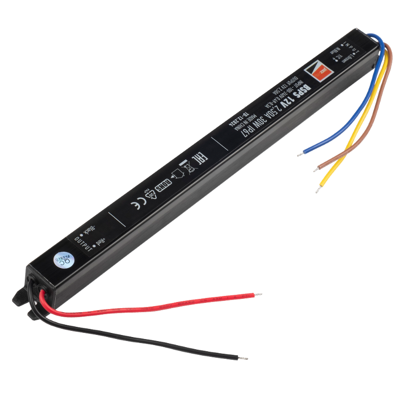 Драйвер для светодиодной ленты LED BSPS  12V2,5A=30W (new) влагозащищенный IP67