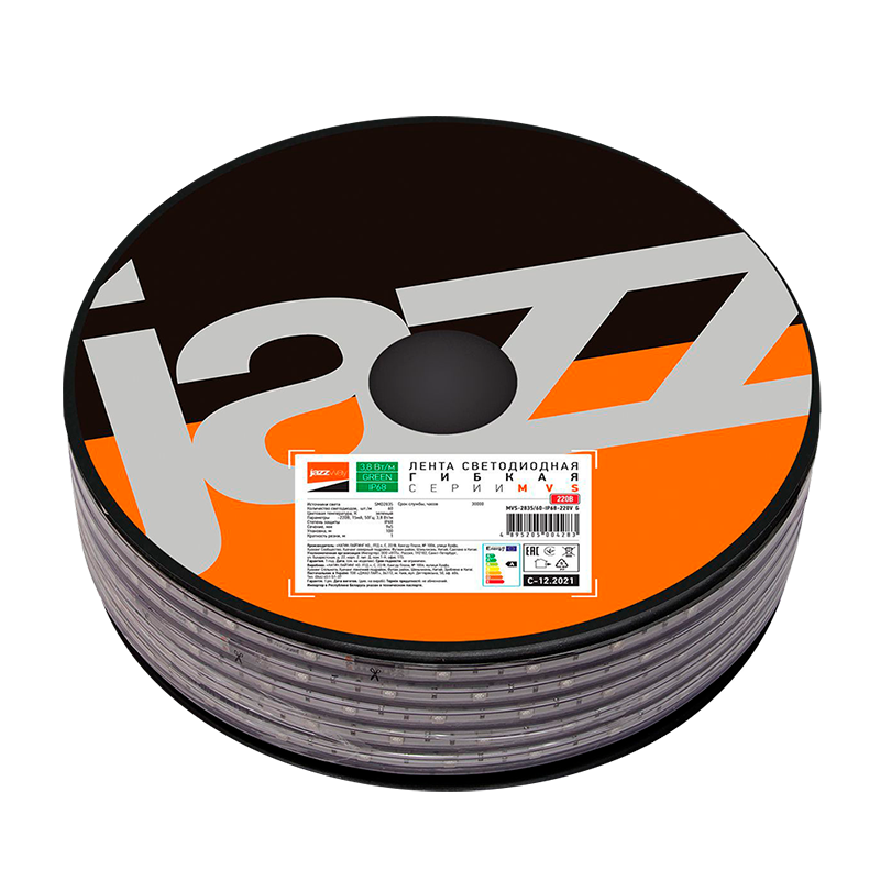 Лента светодиодная 220В MVS-2835/60-IP68-220V- G-катушка 100m зеленый (без аксессуаров, цена за метр)