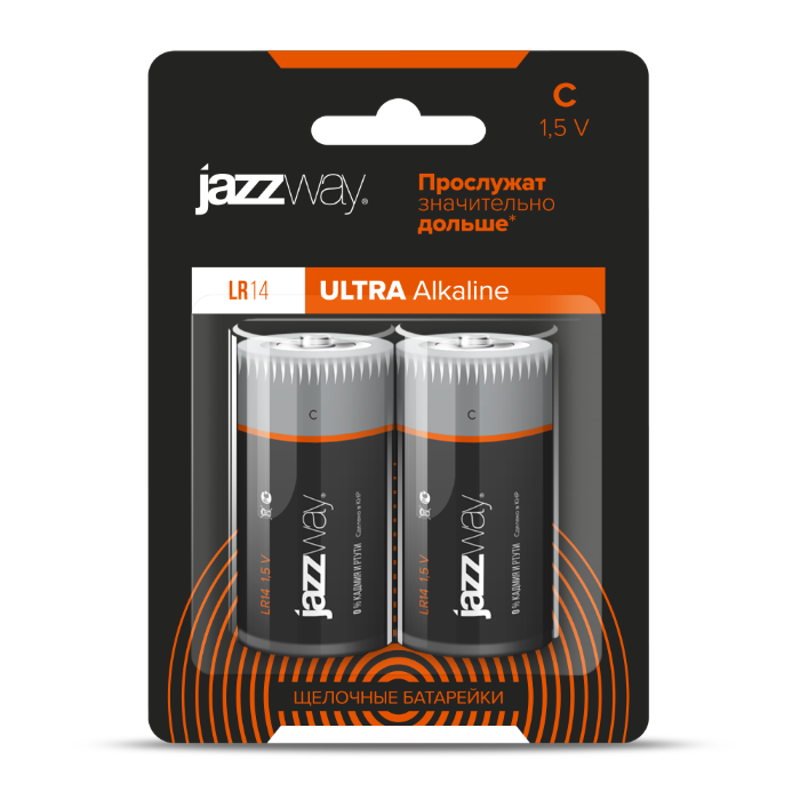 Батарейка LR14 JAZZway ULTRA Alkaline BL-2 арт.5005105