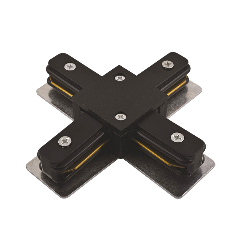 Коннектор для накладного шинопровода PTR CX-BL чёрный X -образный