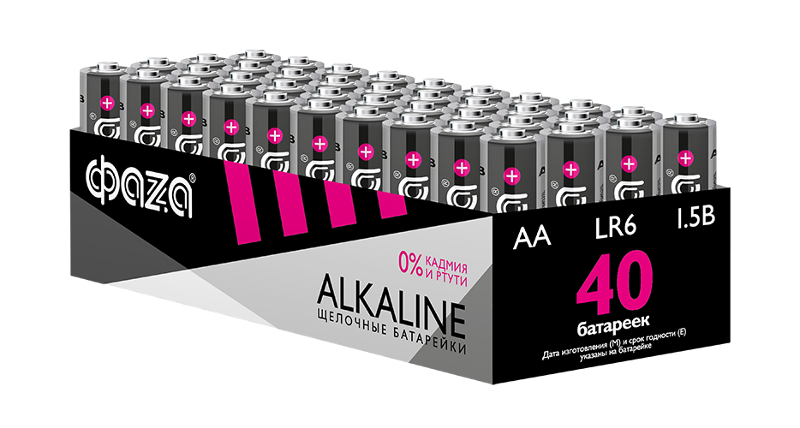Батарейка LR 6 ФАZА Alkaline Pack-40 арт.5023017