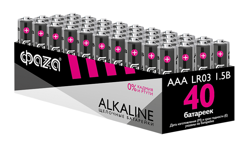 Батарейка LR03 ФАZА Alkaline Pack-40 арт.5023024