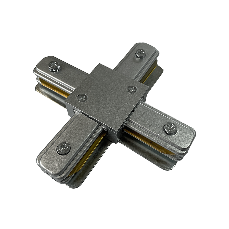 Коннектор для шинопровода осветительного серый X -образный PTR CX-GR