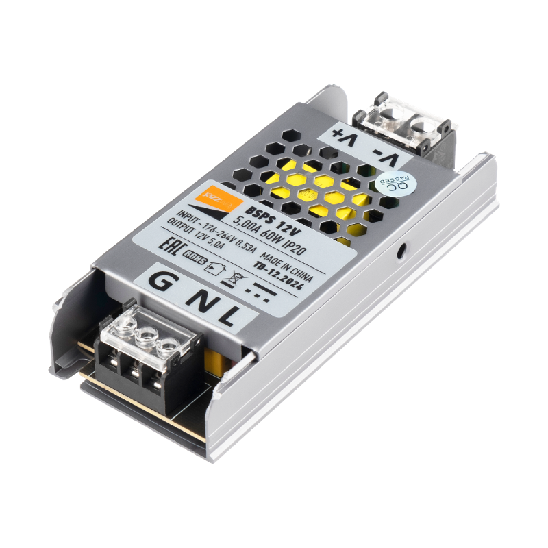 Драйвер для светодиодной ленты LED BSPS 12V5,00A= 60W IP20 1г.гар.