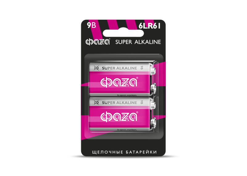 Батарейка 6LR61 ФАZА Super Alkaline BL-2 арт.5030572