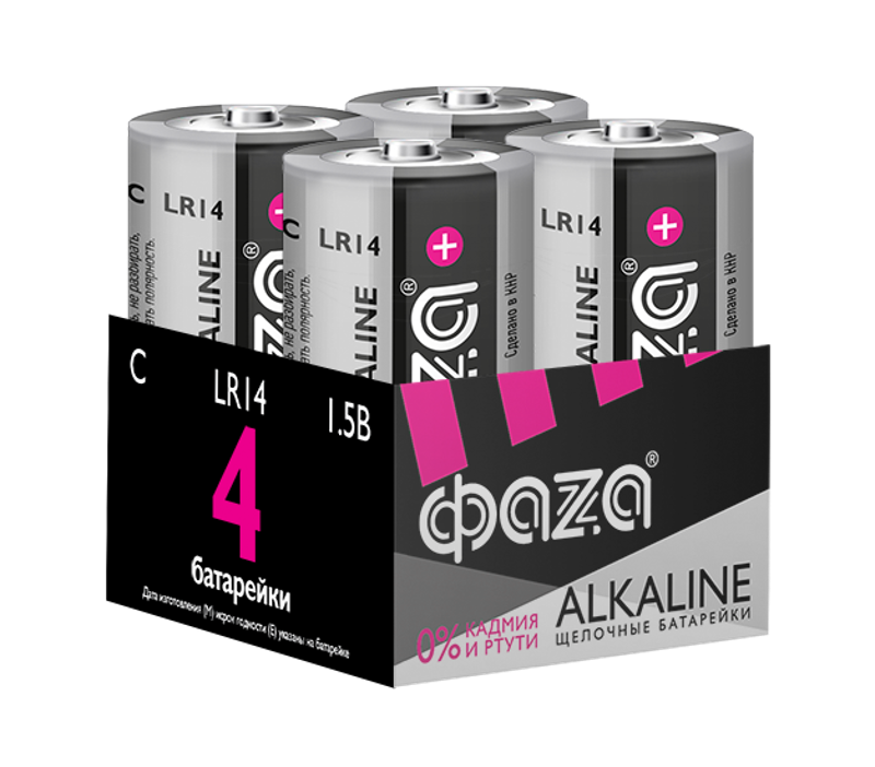Батарейка LR14 ФАZА Alkaline Pack-4 арт.5033160