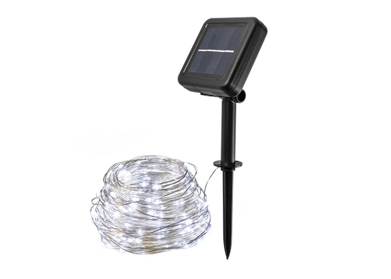 Светильник садовый на солнечной батарее SLR-G03-200W нить, хол. бел. 200 LED