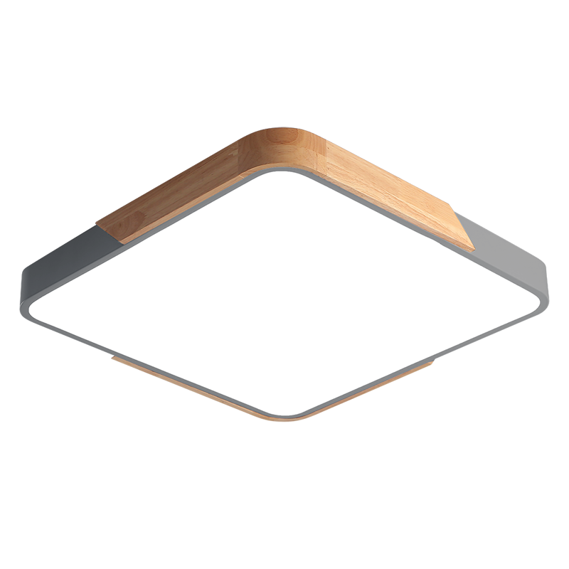 Светильник светодиодный бытовой PPB Sсandic-S 24w 4000K GR/W с деревянной планкой IP20 300*300*50