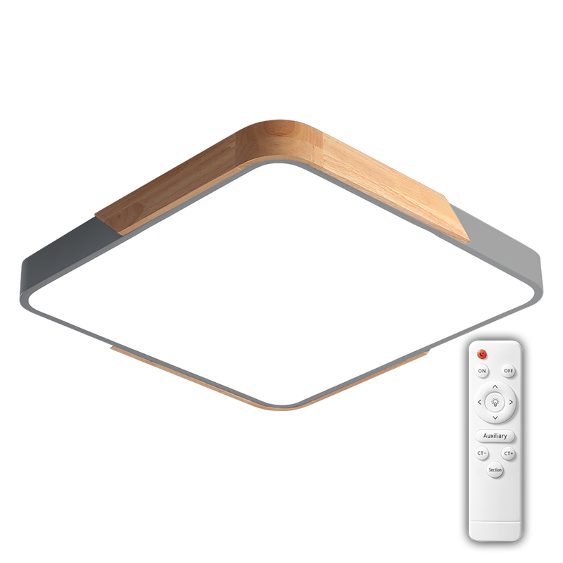 Светильник светодиодный бытовой PPB Sсandic-S 72w 3000-6500K GR/W с деревянной планкой IP20 430*430*50