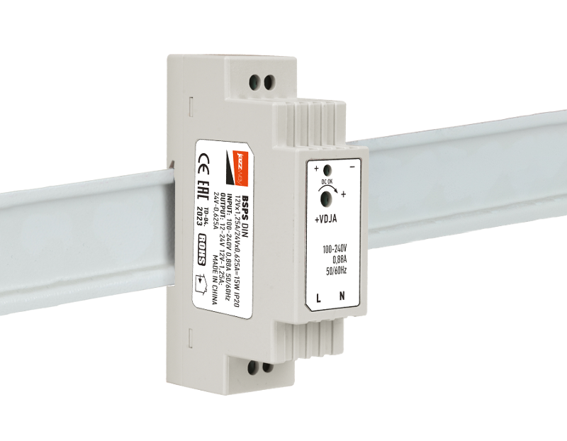 Драйвер для светодиодной ленты BSPS DIN 12V1.25A/24V0.625A=15w IP20 3г.гар
