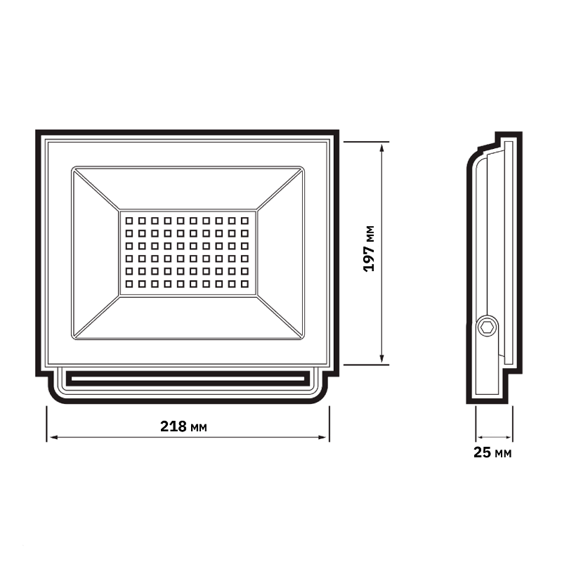 Прожектор светодиодный СДО-20 100w 6500K BL IP65 230V