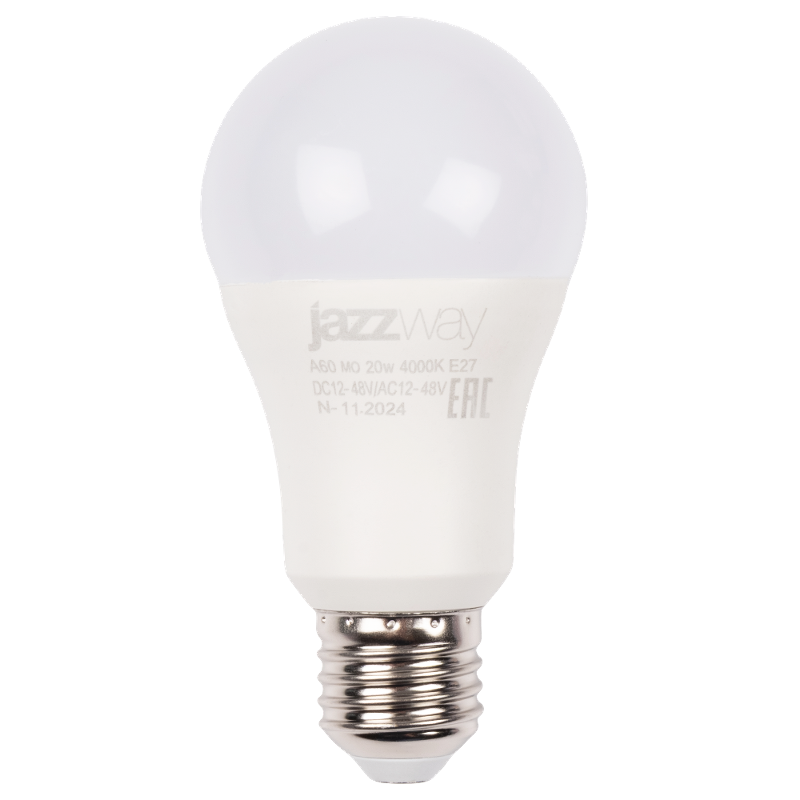 Лампа светодиодная низковольтная PLED-A60 МО 20w 4000K E27 DC12-48V/AC12-48V