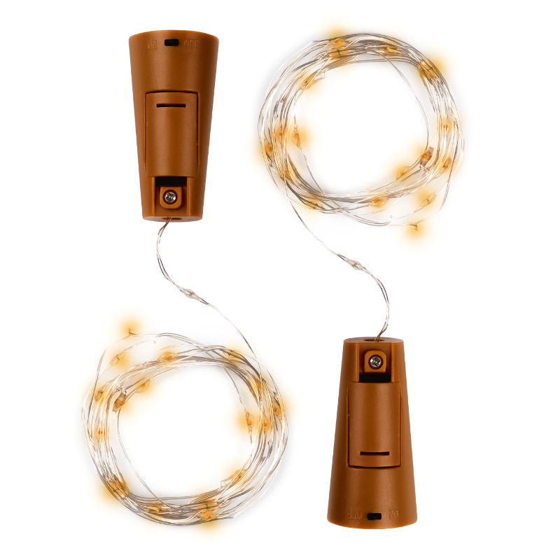 Комплект гирлянд DC-G04-20YS2, комплект 2 шт., Пробки, желт., 20 LED, 3xAG13