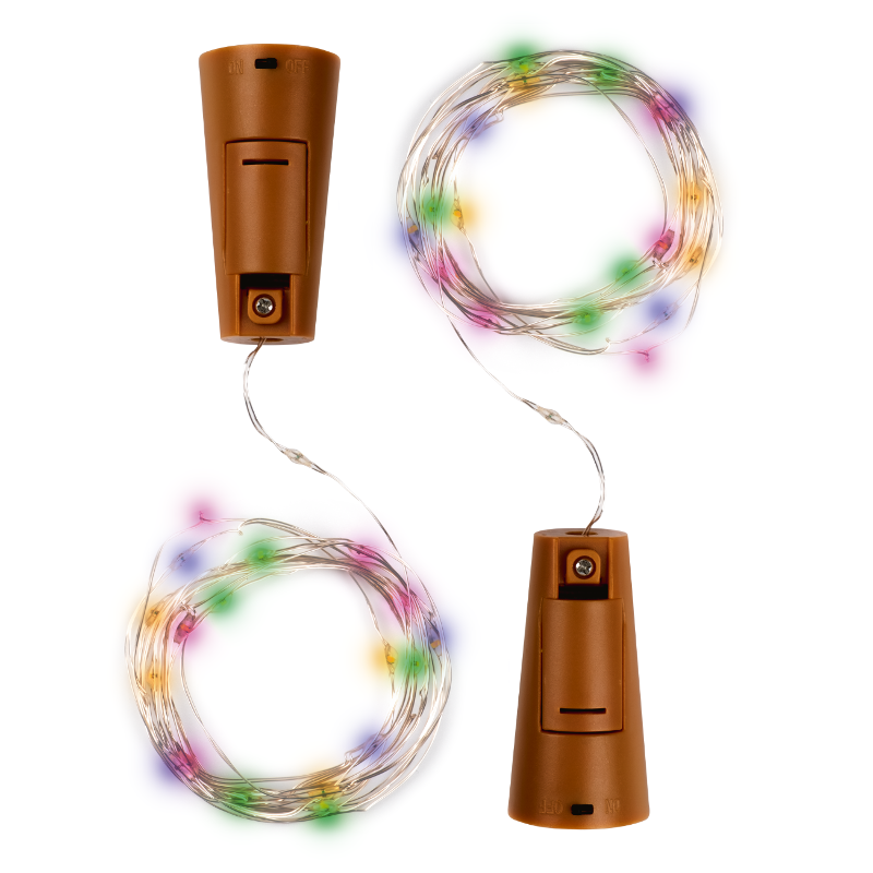 Комплект гирлянд DC-G04-20MS2, комплект 2 шт., Пробки, мульт., 20 LED, 3xAG13