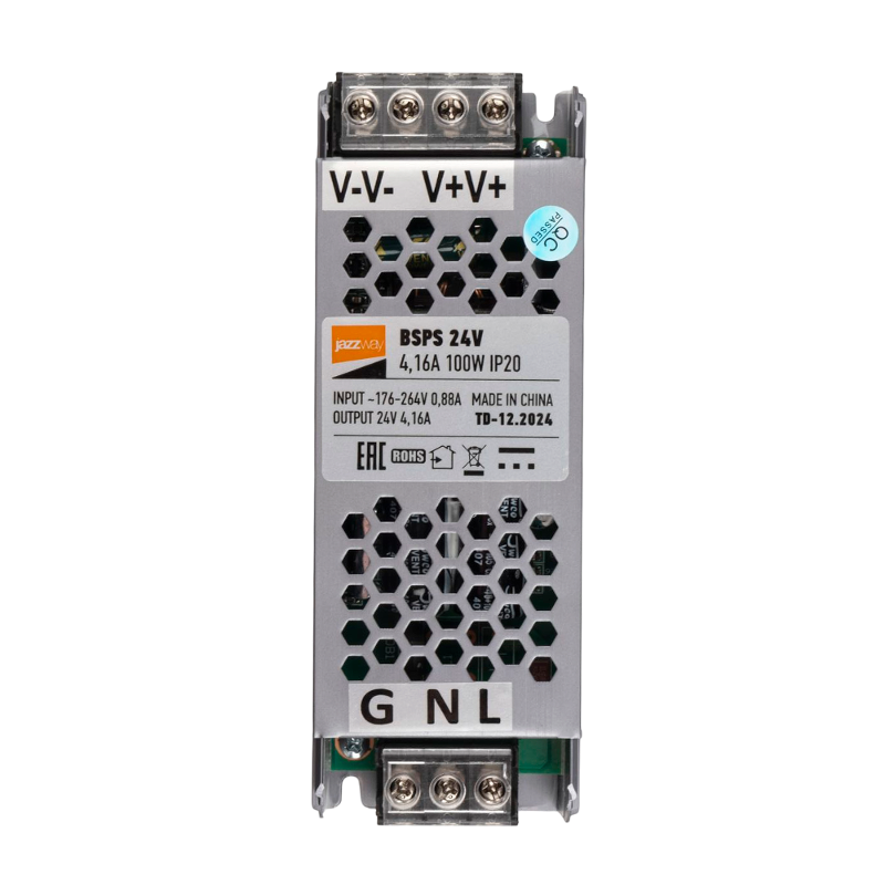 Драйвер (блок питания) для светодиодной ленты BSPS 24V    4,16A=100W IP20 2 г.гар