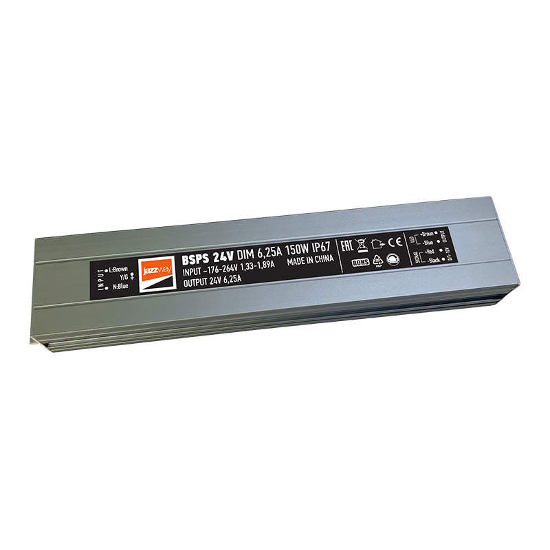 Драйвер для светодиодной ленты 24В BSPS 24V DIM  150W=6,25A диммируемый  IP67 5 л.гар.