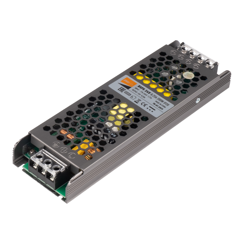 Драйвер для светодиодной ленты 24В BSPS 24V  8,25A=200W IP20 5 л.гар.