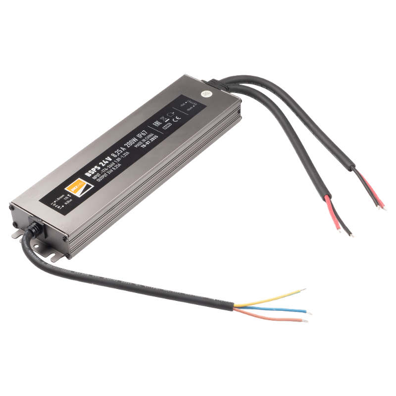Драйвер для светодиодной ленты 24В BSPS 24V  8,25A=200W IP67 5 л.гар.Jazzway
