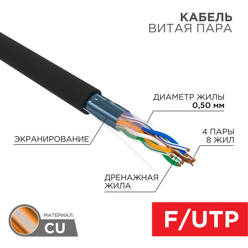 Кабель FTP  4PR  24AWG  CAT5e  305м  OUTDOOR (В коробке)