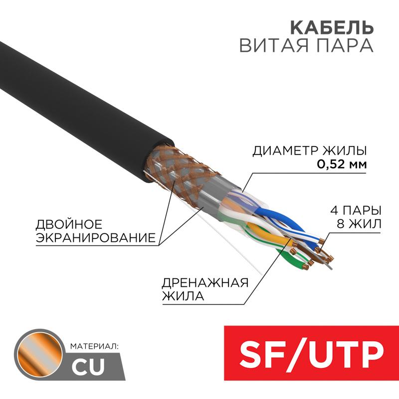 Кабель SFTP 4PR 24AWG CAT5e 305м (OUTDOOR)